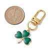 Lucky Clover Alloy Enamel Pendant Decoration HJEW-JM02502-01-3