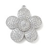 Rack Plating Brass Micro Pave Clear Cubic Zirconia Pendants KK-G515-63P-01-1