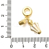 Brass Enamel Badminton European Dangle Charms KK-C087-11G-03-3