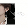 Elegant Vintage Style 999 Silver Faux Pearl Stud Earrings for Women ES4450-4-1