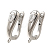 Rack Plating Brass Micro Pave Cubic Zirconia Hoop Earring Findings EJEW-H143-04P-1