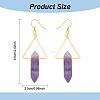 3 Pairs 3 Style Natural Mixed Gemstone Triangle with Bullet Dangle Earrings EJEW-AN0002-27-2