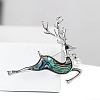 Alloy and Paua Shell Elk Brooch PW-WG309AD-01-2