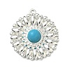 304 Stainless Steel with Dyed Synthetic Turquoise Pendants STAS-G374-05S-18-1