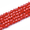 Opaque Solid Color Glass Beads Strands GLAA-Q080-4mm-B02-1