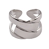 Non-Tarnish 304 Stainless Steel Cuff Rings RJEW-G285-64P-2