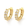 Rack Plating Brass Micro Pave Cubic Zirconia Hoop Earring EJEW-C102-13G-03-1