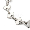 Non-Tarnish 304 Stainless Steel Rhombus Link Chains Bracelets for Men & Women BJEW-D042-02P-2