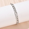 304 Stainless Steel Figaro Chain Bracelets for Women BJEW-G757-15P-3