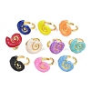 Brass Enamel Adjustable Cuff Rings for Women RJEW-G357-01I-4