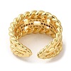 Rack Plating Real 18K Gold Plated Brass Hollow Rectangle Open Cuff Rings RJEW-B048-03G-3