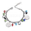 Tarnish Resistant 304 Stainless Steel Charm Bracelets LS-BJEW-D421-46P-1