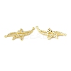 Brass Pave Clear Cubic Zirconia Connector Charms KK-E068-VB382-1
