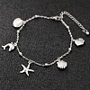 Bohemia Style Ocean Theme 304 Stainless Steel Anklets WG73A42-11-1