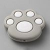 Cat Paw Print Food Grade Eco-Friendly Silicone Focal Beads LS-SIL-WH0012-040E-1