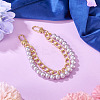 ABS Plastic Imitation Pearl and Aluminium Curb Chains Bag Extender Chains HJEW-TAC0074-5