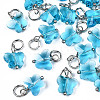 Faceted Transparent Glass Charms GLAA-T024-06E-1
