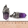 Natural Amethyst Faceted Sword Pendants G-Q163-01AS-07-3