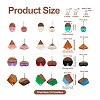 DIY 12 Pairs 12 Style Two Tone Resin & Walnut Wood Stud Earring Findings DIY-CW0001-35-3