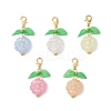 50Pcs Flower Acrylic & Glass Pendant Decorations HJEW-AL0079-1