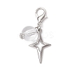 Clear Acrylic & Alloy Star & Moon & Planet Pendant Decorations HJEW-JM03051-4