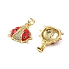 Brass Micro Pave Clear Cubic Zirconia Pendants KK-R229-03G-2