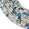 Natural Blue Azurite in Calcite Beads Strands X-G-P618-3mm-01-4