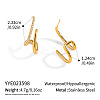 Irregular Line 304 Stainless Steel Rhinestone Stud Earrings for Women OL5482-6