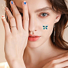 6 Sheets 2 Styles Butterfly Pattern PET Plastic Nail Art Stickers DIY-HS0002-06-6