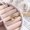 Brass Micro Pave Clear Cubic Zirconia Cuff Finger Rings for Women RJEW-G337-27G-2