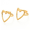 Ion Plating(IP) 304 Stainless Steel Heart Cuff Ring X-RJEW-N038-123LG-2