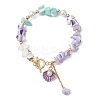 Dyed Natural Trochid Shell/Trochus Shell Chips Beaded Bracelets for Women BJEW-JB13130-01-2