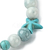 Synthetic Turquoise Beaded Stretch Bracelets for Women BJEW-TA00574-01-4