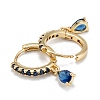 Brass Micro Pave Cubic Zirconia Huggie Hoop Earrings EJEW-K087-03G-02-2
