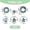 DICOSMETIC 12Pcs 6 Styles Natural Abalone Shell/Paua Shell Beads SSHEL-DC0001-01-2