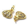 Rack Plating Brass Cubic Zirconia Charms KK-D026-25G-3