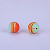 Printed Round Silicone Focal Beads SI-JX0056A-67-1