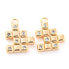 Brass Micro Pave Cubic Zirconia Charms KK-E090-36G-1