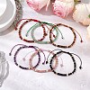 6Pcs 6 Styles Natural Gemstone Braided Bead Bracelets BJEW-JB11241-1