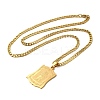 Rectangle with Virgin Mary Pendant Necklaces LS-NJEW-C043-01G-2