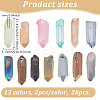 26Pcs 13 Colors Electroplated Natural Quartz Crystal Beads G-NB0005-91-2