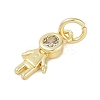 Rack Plating Brass Micro Pave Cubic Zirconia Pendants KK-H509-42G-04-2