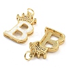 Brass Micro Pave Clear Cubic Zirconia Pendants KK-G498-01B-02-2