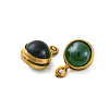 304 Stainless Steel Wrapped Dyed Natural Quartz Round Charms LS-STAS-H235-01G-02-2