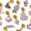 Purple Color Theme Alloy Enamel Pendants PALLOY-FS00010-3