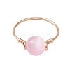 Round Natural Selenite Finger Rings RJEW-TA00127-5