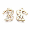 Brass Micro Pave Clear Cubic Zirconia Pendants KK-S360-053B-NF-1