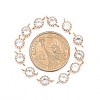 Flower Brass Micro Pave Cubic Zirconia Links Connectors X-ZIRC-L054-09KCG-NR-2