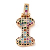 Brass Micro Pave Cubic Zirconia Pendants KK-C076-29I-G02-1