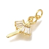 Rack Plating Brass Micro Pave Clear Cubic Zirconia Pendants KK-K373-15G-2